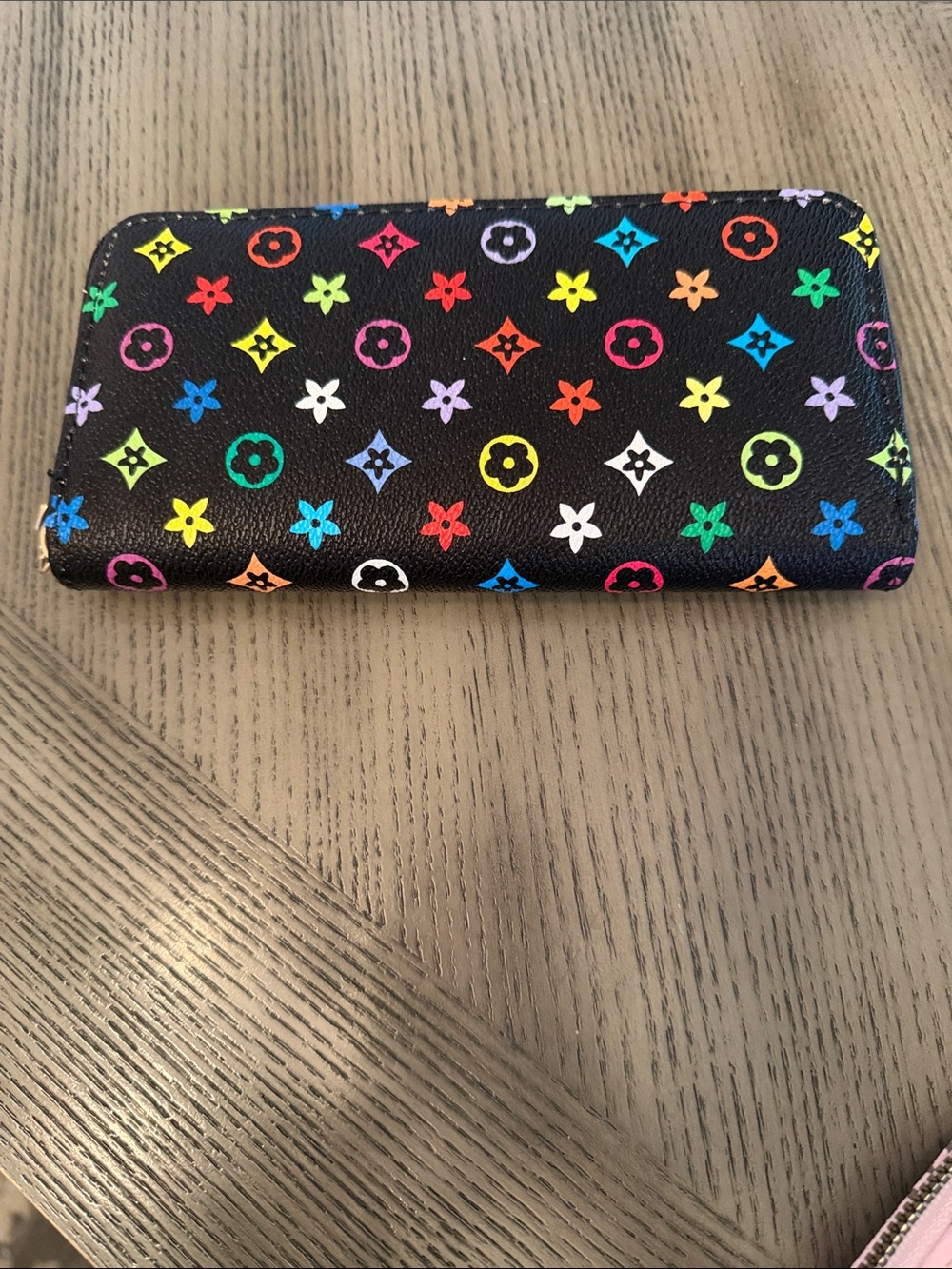 Black Multicolor Monogram Zip Wallet